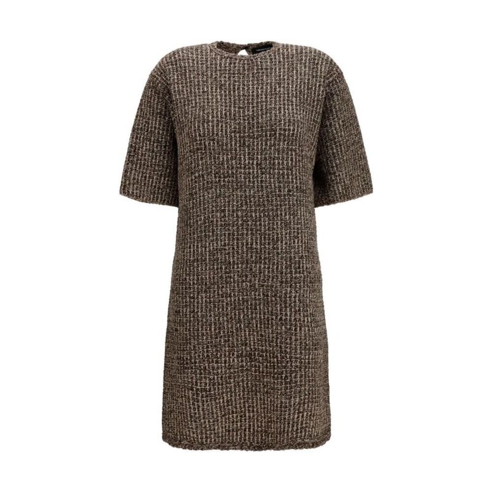 Fabiana Filippi Brown Wool Oves Aries Casual Women's Dress